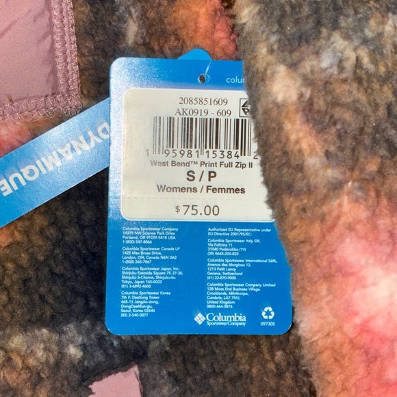 NWT Columbia Women's West Bend™ Print Full Zip II Fleece Jacket Sz S - Picture 8 of 8